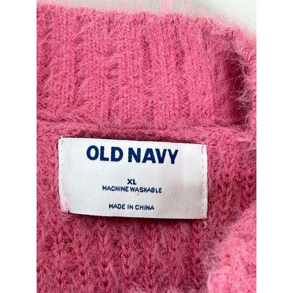 Old Navy Pink Sleeveless Crewneck Sweater Winter Soft Casual Barbie XL - Picture 3 of 6